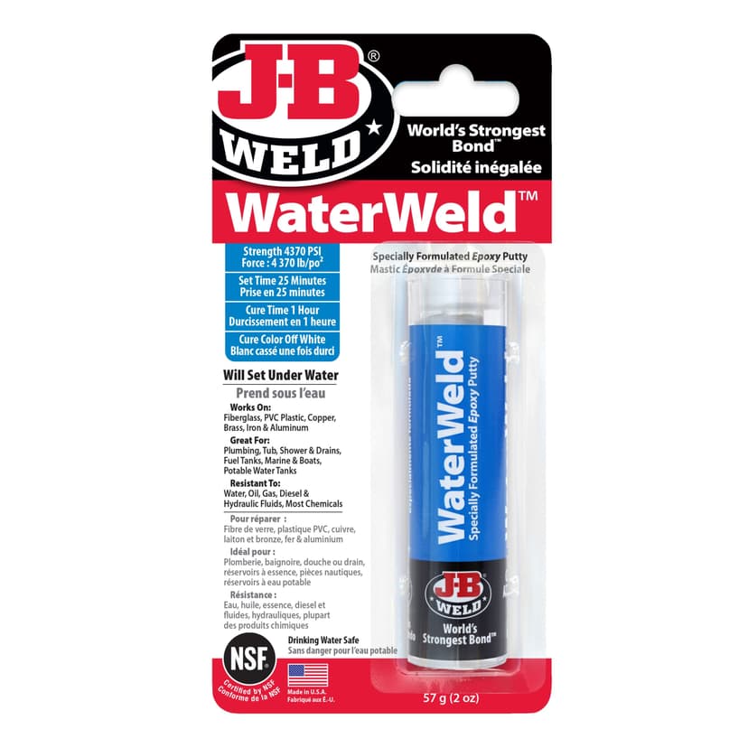 J-B Weld Ultra Bond WaterWeld Epoxy Putty Stick, Off-White, 57-g