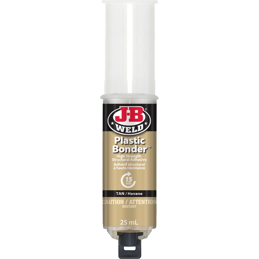 J-B Weld Plastic Bonder High Strength Epoxy Syringe, Tan, 25-mL
