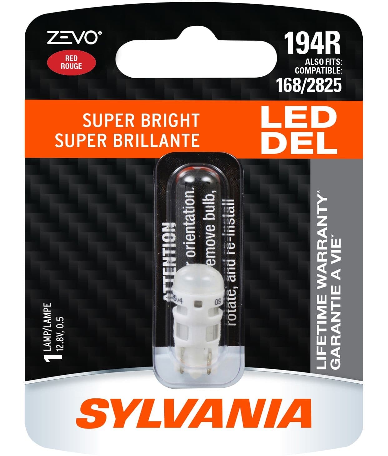 194R Sylvania ZEVO® Red LED Mini Bulb, Super Bright, 1-pk