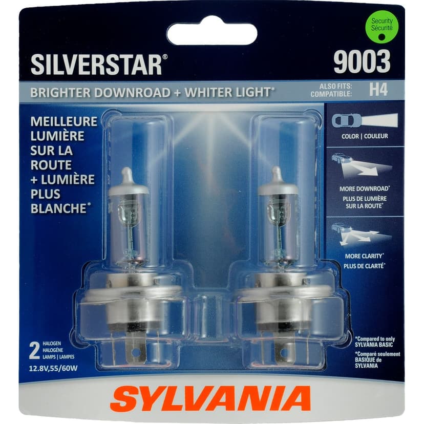 Sylvania 9003 SilverStar® Halogen Headlight Bulb, High-Performance, 2-pk