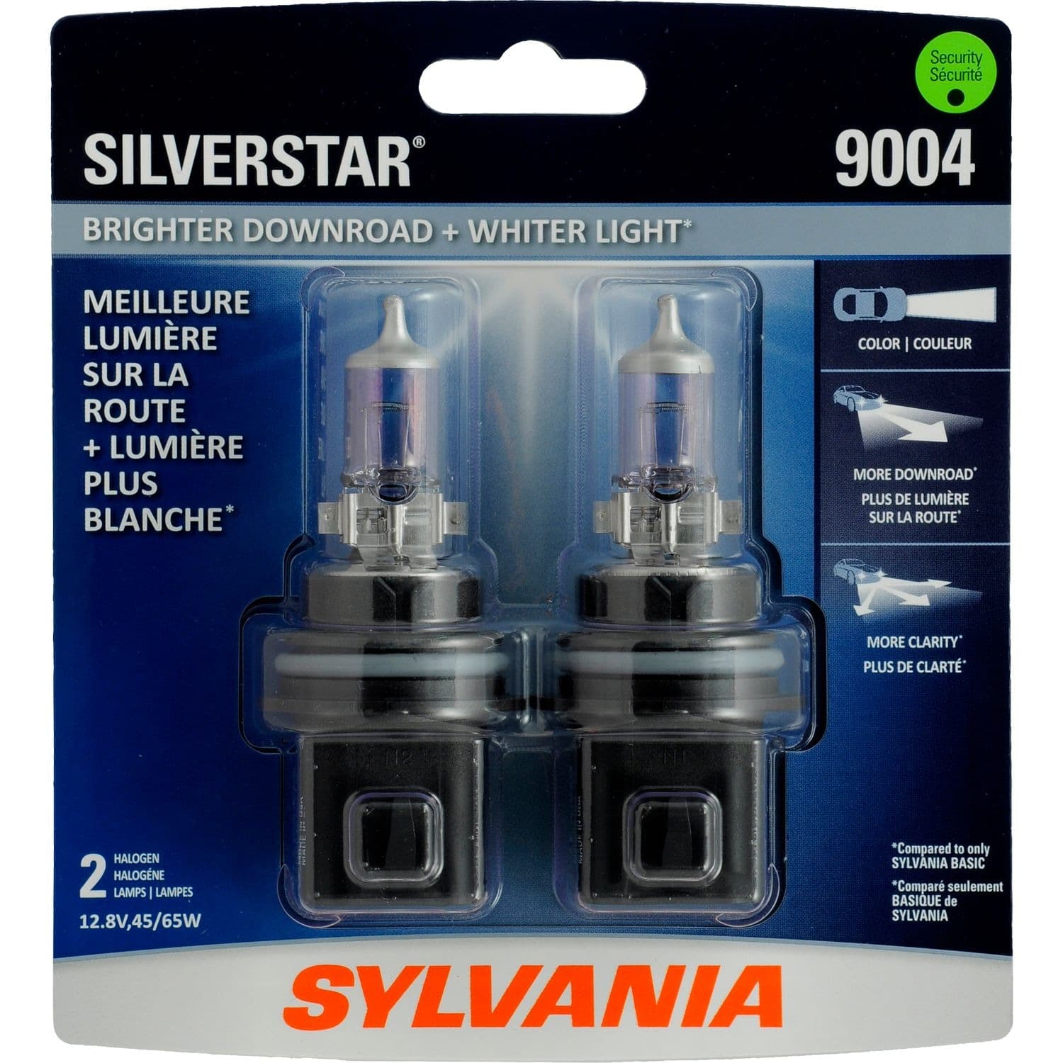 9004 Sylvania SilverStar® Halogen Headlight Bulb, Whiter Light, 2-pk