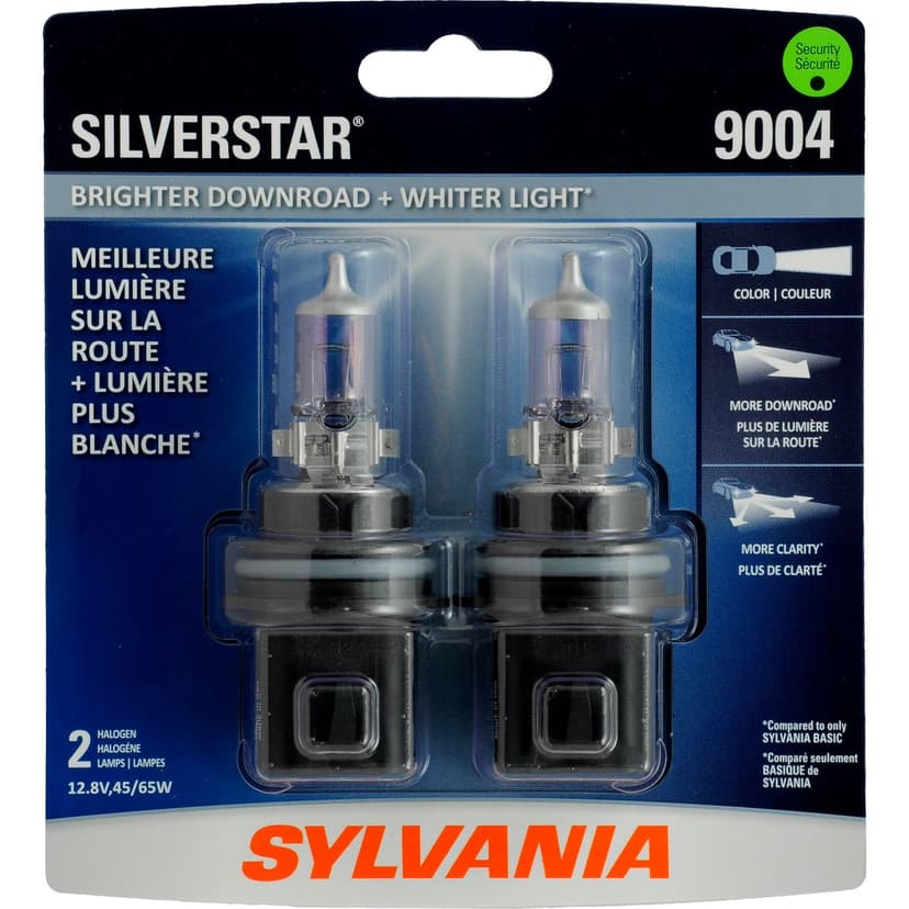 9004 Sylvania SilverStar® Halogen Headlight Bulb, Whiter Light, 2-pk