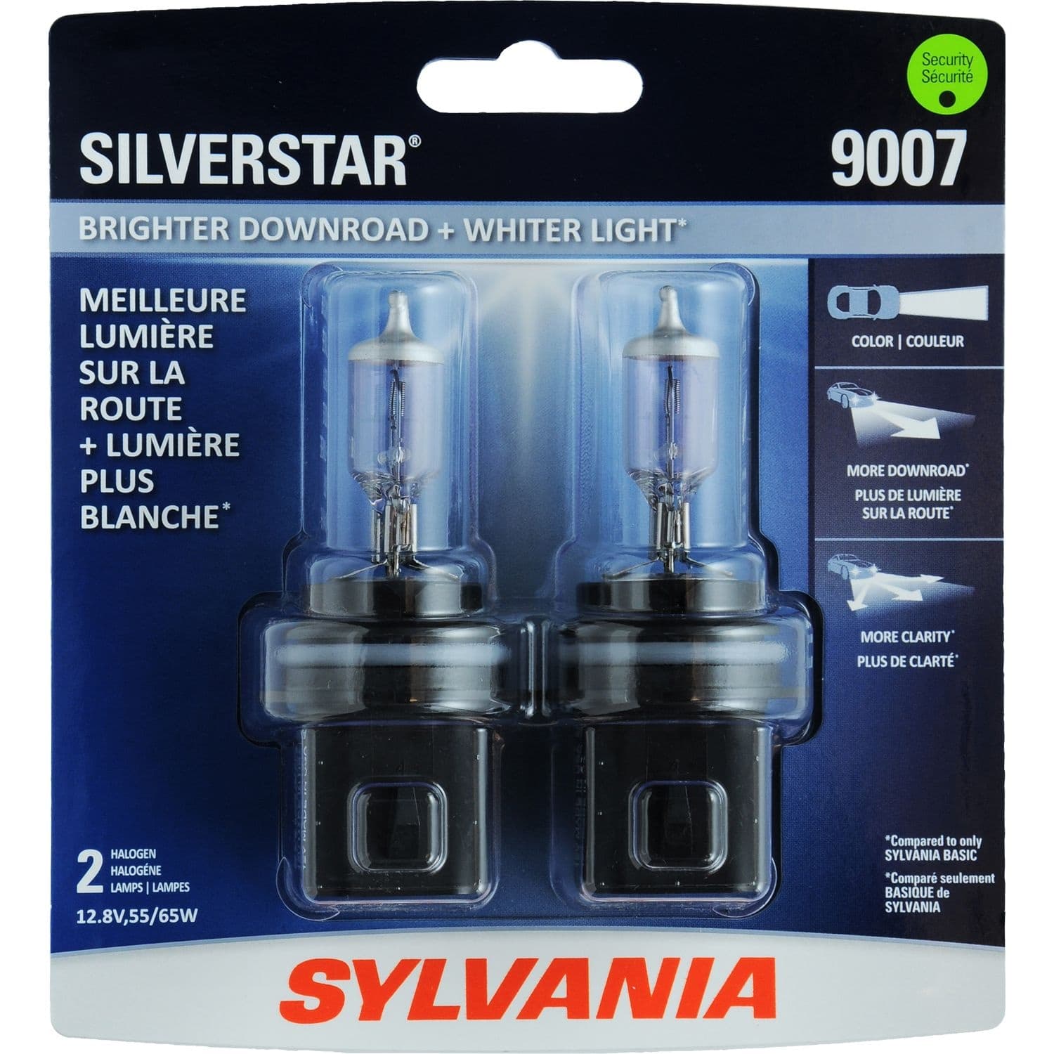 Sylvania 9007 SilverStar® Halogen Headlight Bulb, High-Performance, 2-pk
