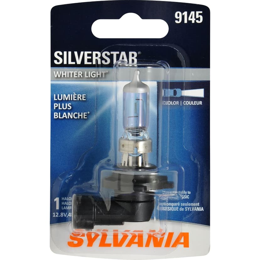9145 Sylvania SilverStar® Halogen Headlight Bulb, Whiter Light, 1-pk