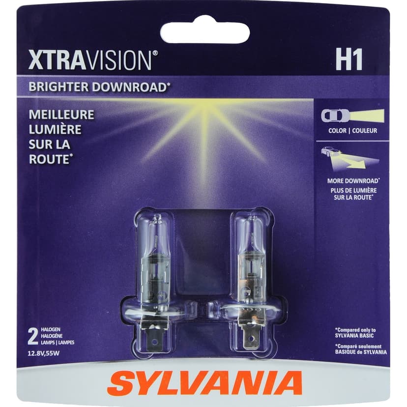 Sylvania H1 XtraVision® Halogen Headlight Bulb, 2-pk