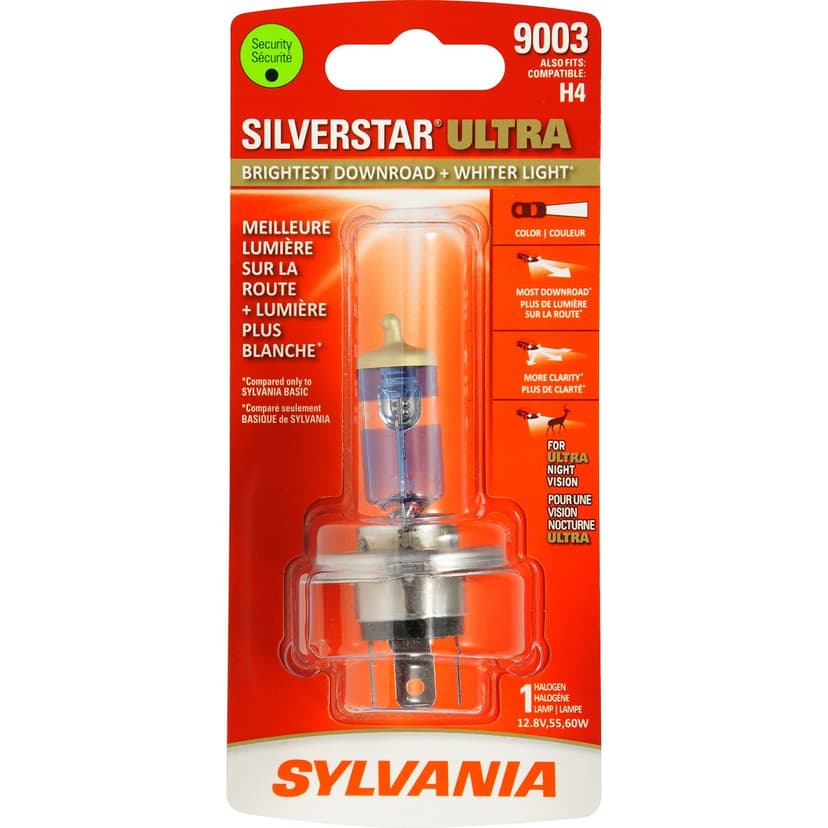 Sylvania 9003 SilverStar® ULTRA Halogen Headlight Bulb, Whiter Light, 1-pk
