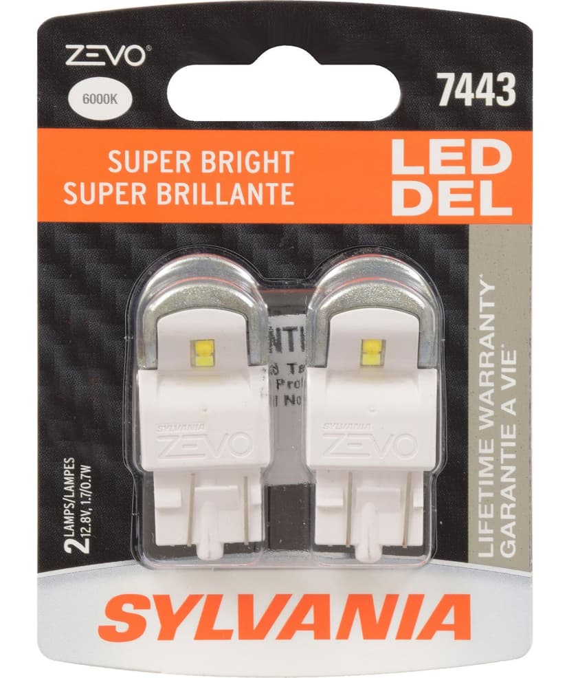 SYLVANIA 7443 WHITE ZEVO LED Mini, 2 Pack