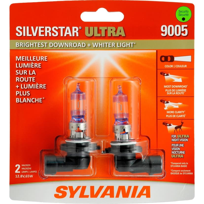 Sylvania 9005 SilverStar® ULTRA Performance Halogen Headlight Bulb, 2-pk