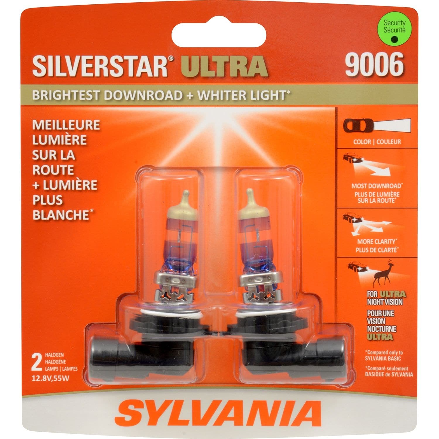 Sylvania 9006 SilverStar® ULTRA Performance Halogen Headlight Bulb, 2-pk
