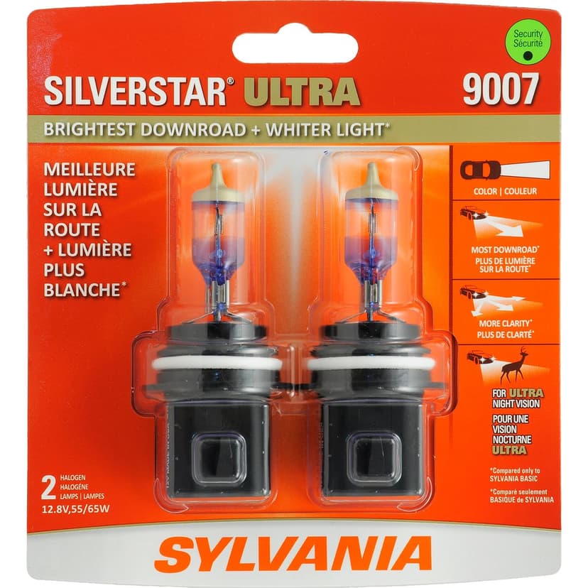 Sylvania 9007 SilverStar® ULTRA Performance Halogen Headlight Bulb, 2-pk