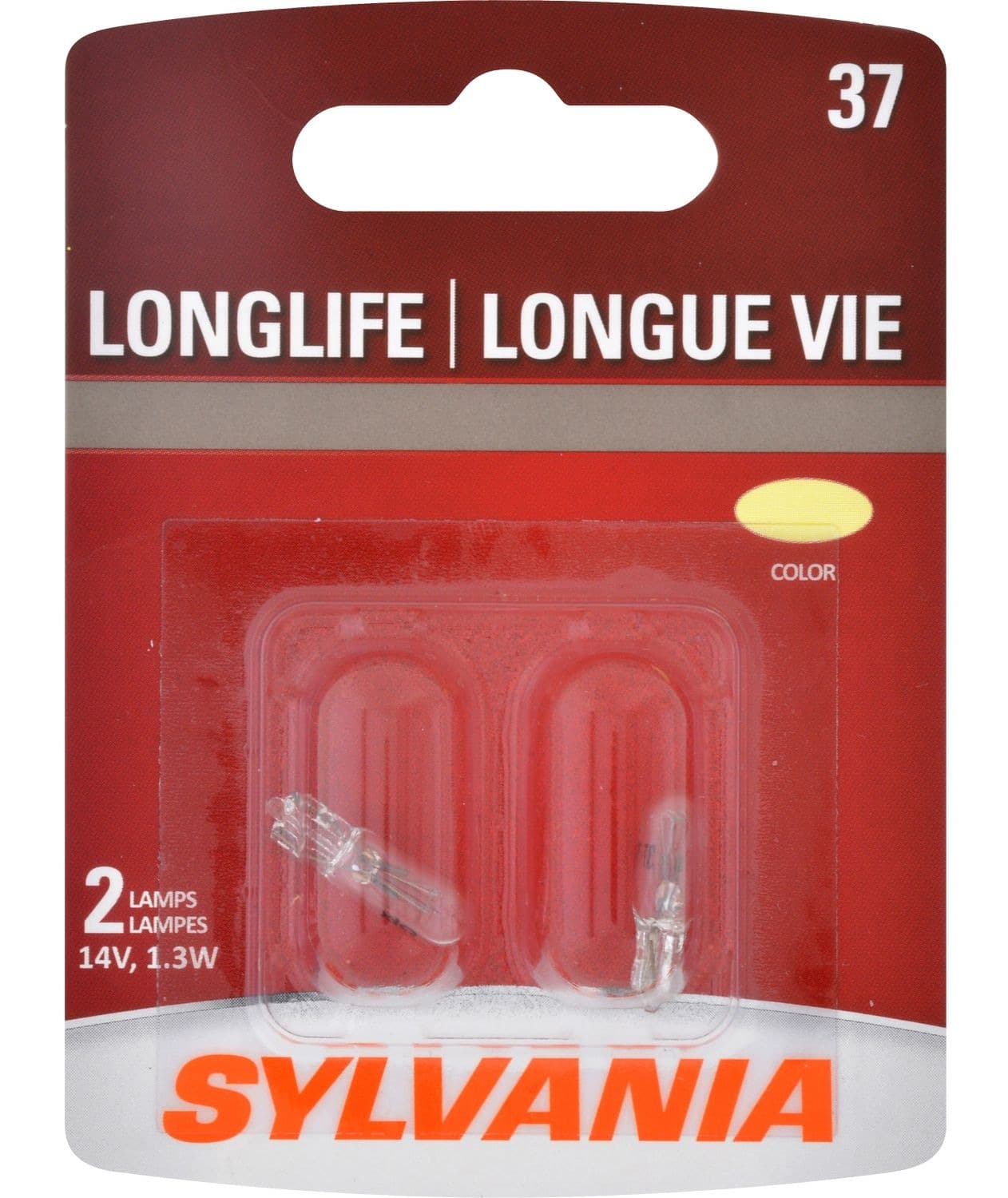 37 Sylvania Long Life Mini Bulb, 2-pk