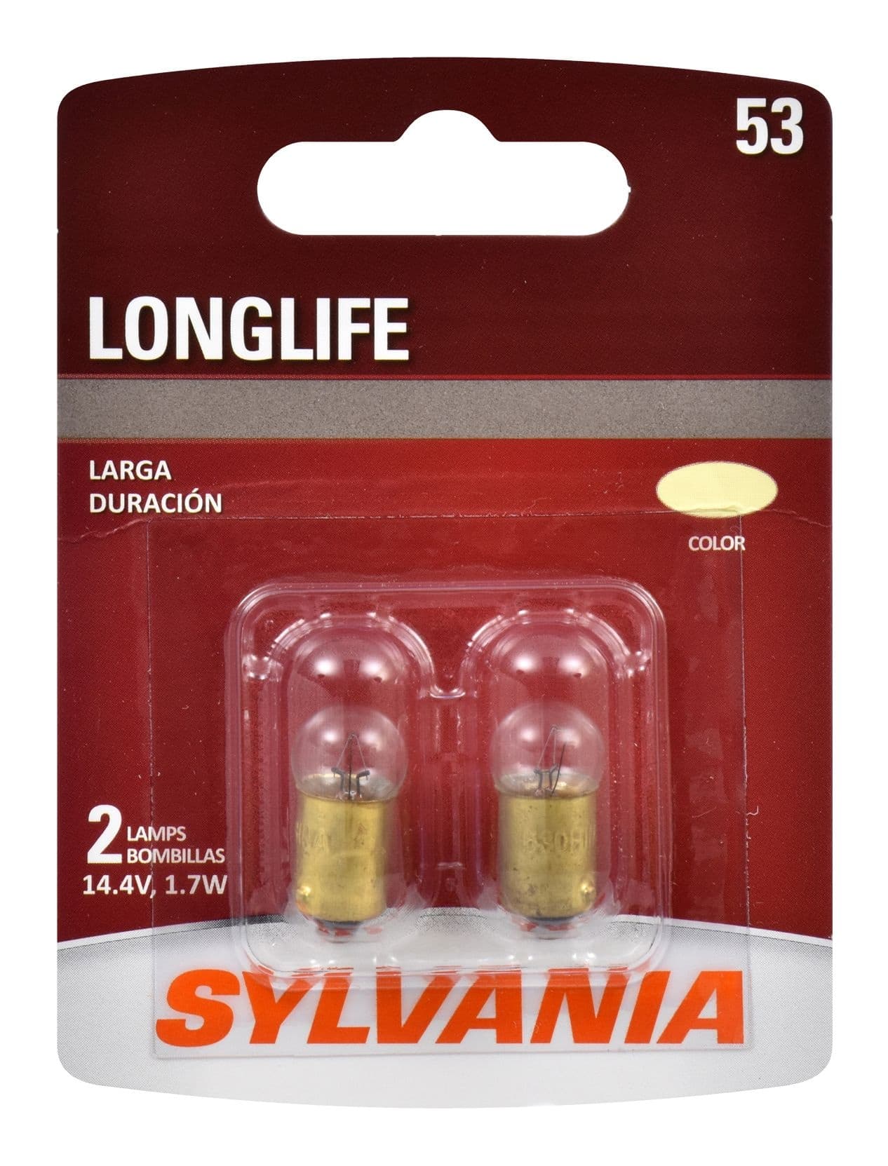 53 Sylvania Long Life Mini Bulb, 2-pk
