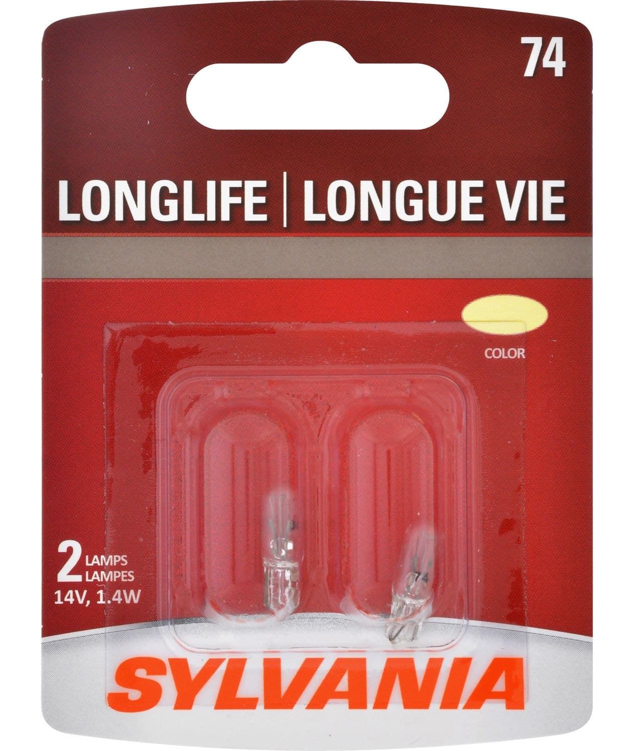 74 Sylvania Long Life Mini Bulb, 2-pk