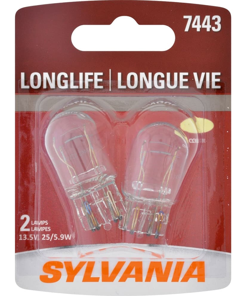 SYLVANIA 7443 Long Life Mini Bulb, 2-pk