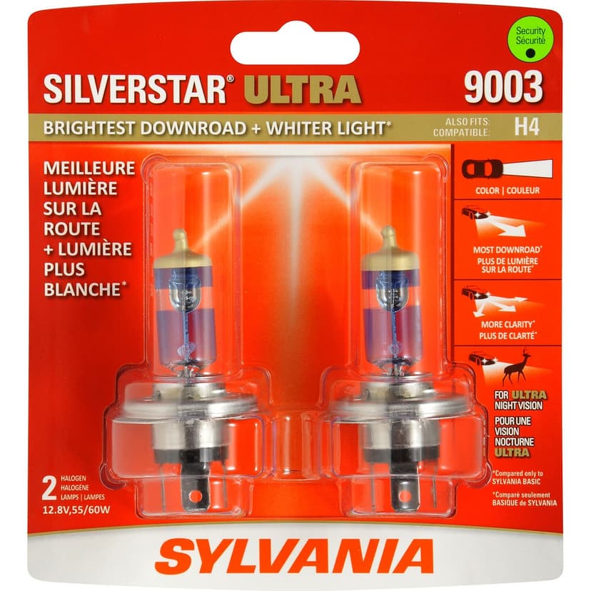 Sylvania 9003 SilverStar® ULTRA Performance Halogen Headlight Bulb, 2-pk