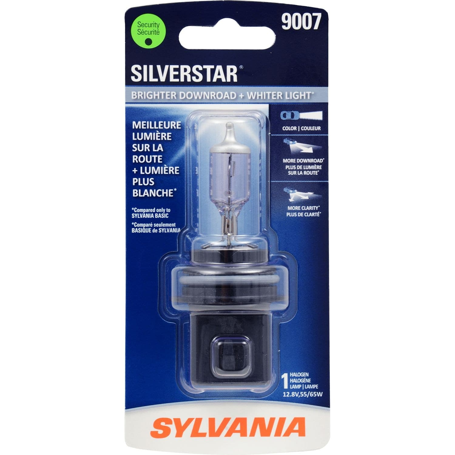 9007 Sylvania SilverStar® Halogen Headlight Bulb, Whiter Light, 1-pk