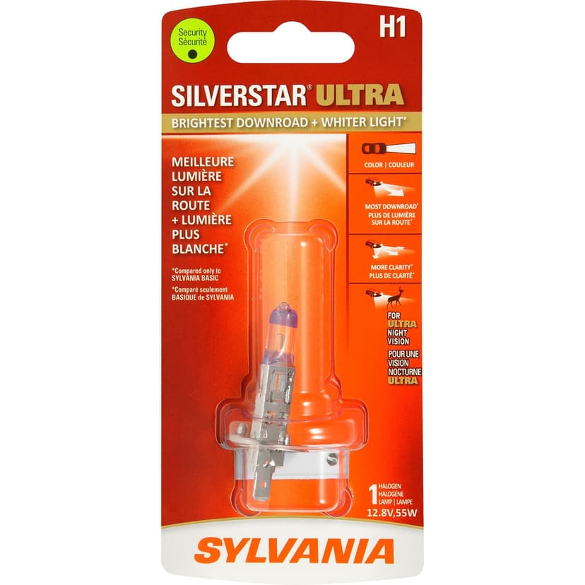 H1 Sylvania SilverStar® ULTRA Halogen Headlight Bulb, Whiter Light, 1-pk