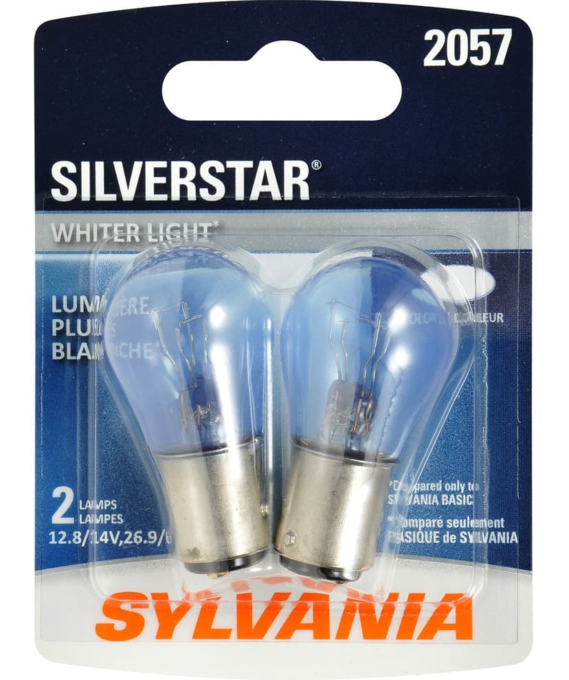 2057 Sylvania SilverStar® Mini Bulb, Whiter Light, 2-pk