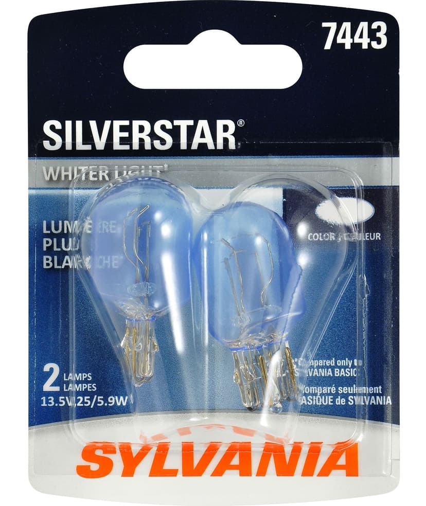 7443 Sylvania SilverStar® Mini Bulb, Whiter Light, 2-pk