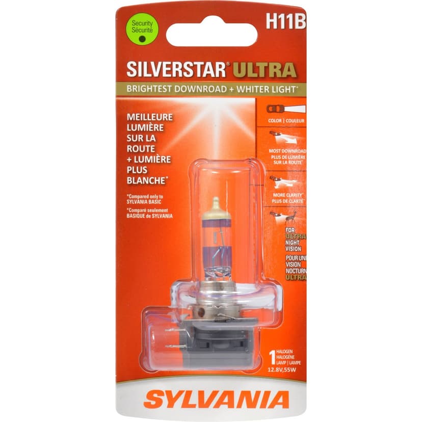 Sylvania H11 SilverStar® ULTRA Halogen Headlight Bulb, White Light, 1-pk