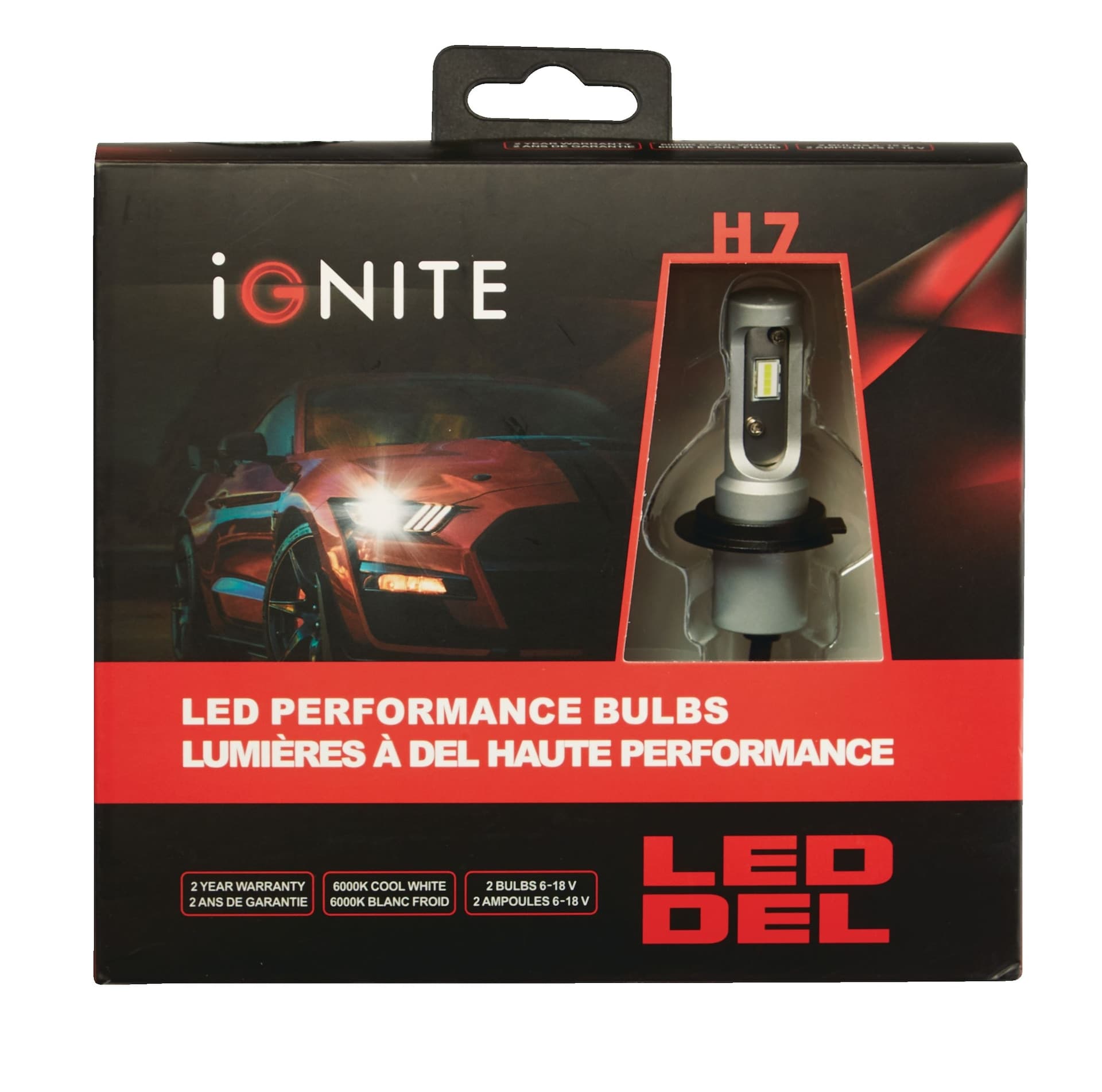 H7 Ignite LED Globes/Headlights, 6000k Cool White Light, 2-pk