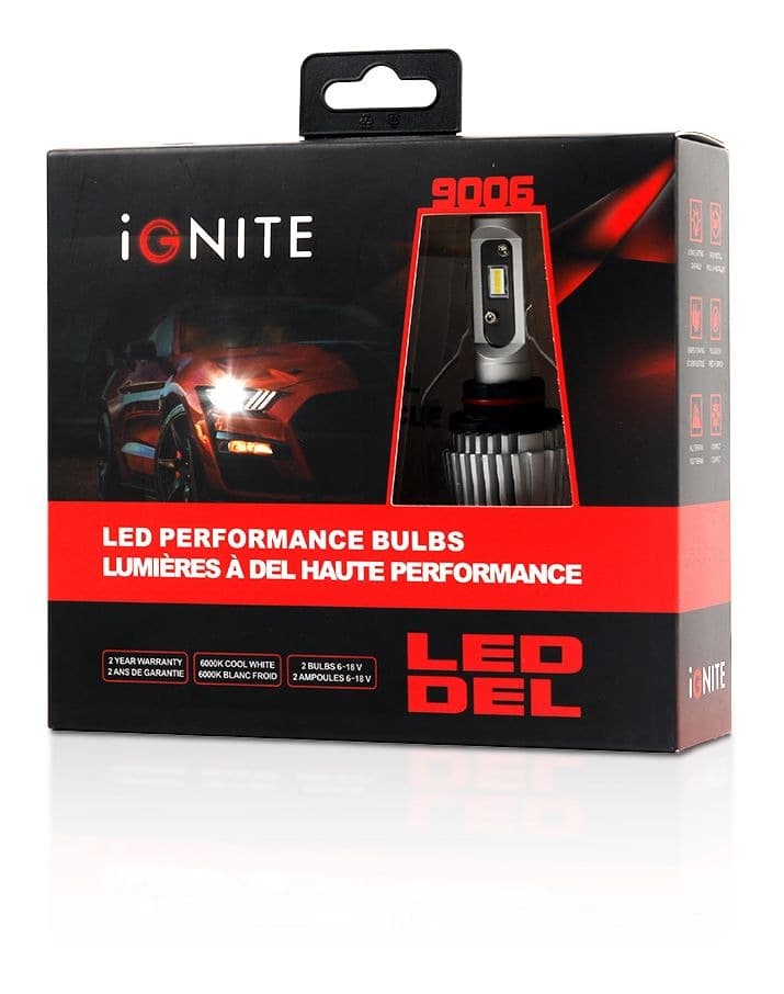 Ignite 9006 LED Headlights, 6000k Cool White Light, 2-pk