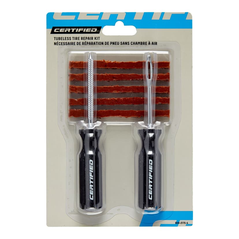 Certified Standard Tubeless Tire Repair Kit w/ Plugs, 3-pc