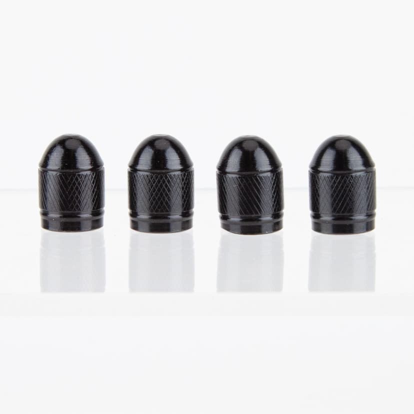 Aluminum Valve Caps with Plastic Threads, 4-pk