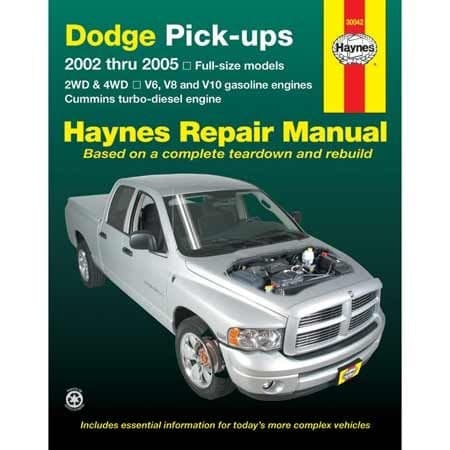 Dodge Pick-ups 2002 thru 2005 Haynes Repair Manual, 30042