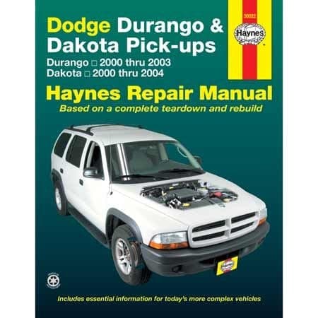 Dodge Pick-ups Durango 2000 thru 2003 & Dakota 2000 thru 2004 Haynes Repair Manual, 30022