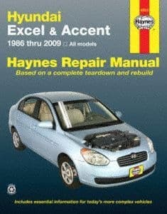 Hyundai Excel & Accent 1986 thru 2009 Haynes Repair Manual, 43015