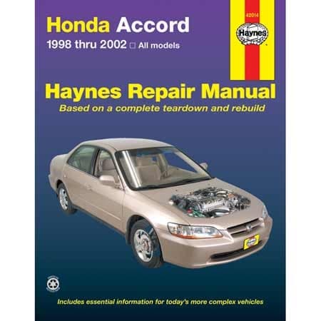 Honda Accord 1998 thru 2002 Haynes Repair Manual, 42014