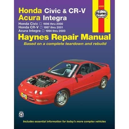 Honda Civic & CR-V Acura Integra 1994 thru 2001 Haynes Repair Manual, 42025