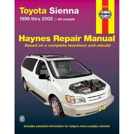 Toyota Sienna 1998 thru 2002 Haynes Repair Manual, 92090