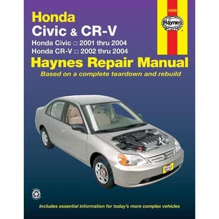 Honda Civic 2001 thru 2004 & CR-V 2002 thru 2004 Haynes Repair Manual, 42026