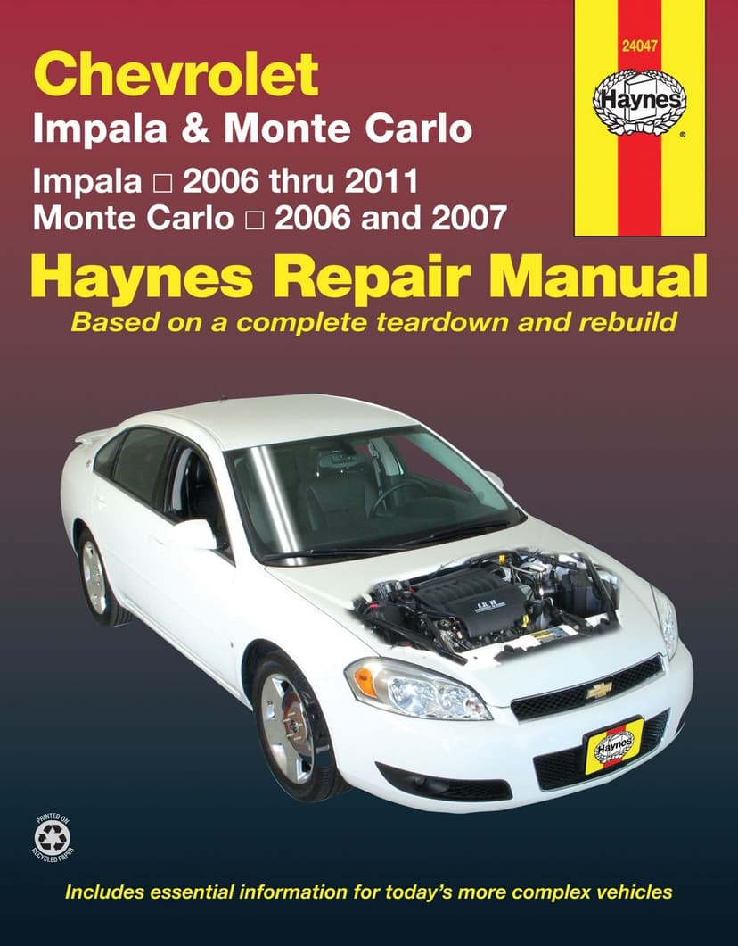 Chevrolet Impala 2006 thru 2011 Monte Carlo 2006 & 2007 Haynes Repair Manual, 24027