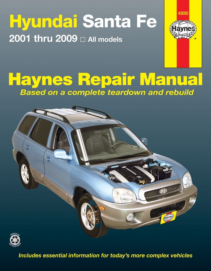 Hyundai Santa Fe 2001 thru 2009 Haynes Repair Manual, 43050