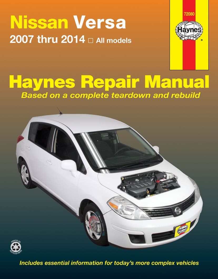Nissan Versa 2007 thru 2014 Haynes Repair Manual, 72080