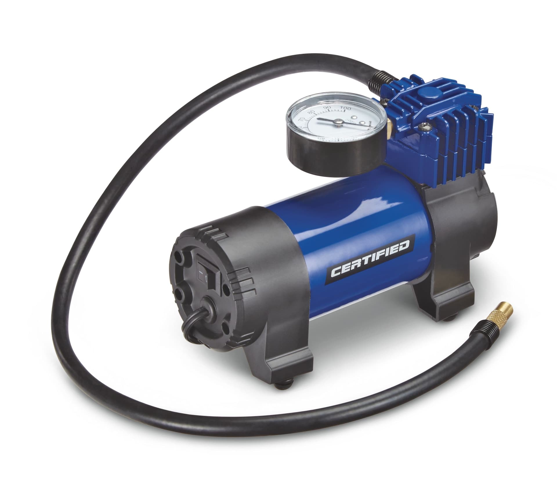 Certified 12V Direct Drive Portable Air Compressor/Tire Inflator, Analog, 3.5 Min