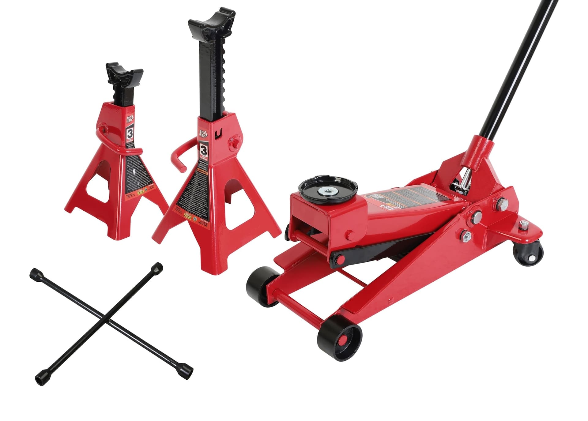 Big Red Torin Heavy-Duty Steel Garage Jack Gift Set, 3-Ton Capacity