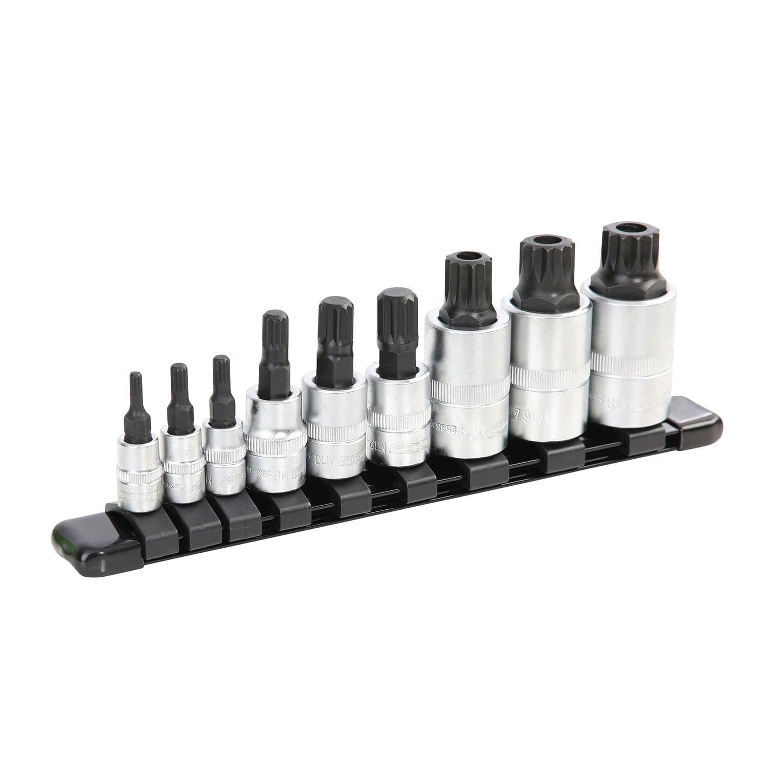 OEMTOOLS® Triple Square Bit Set with Socket Rail, 9-pc, 44953
