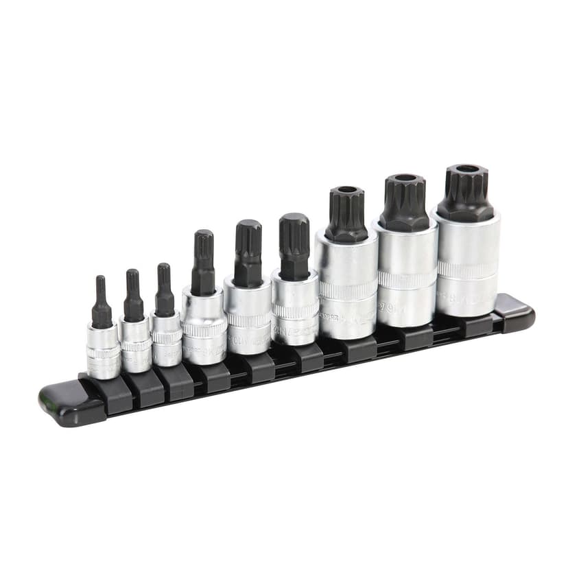 OEMTOOLS® Triple Square Bit Set with Socket Rail, 9-pc, 44953