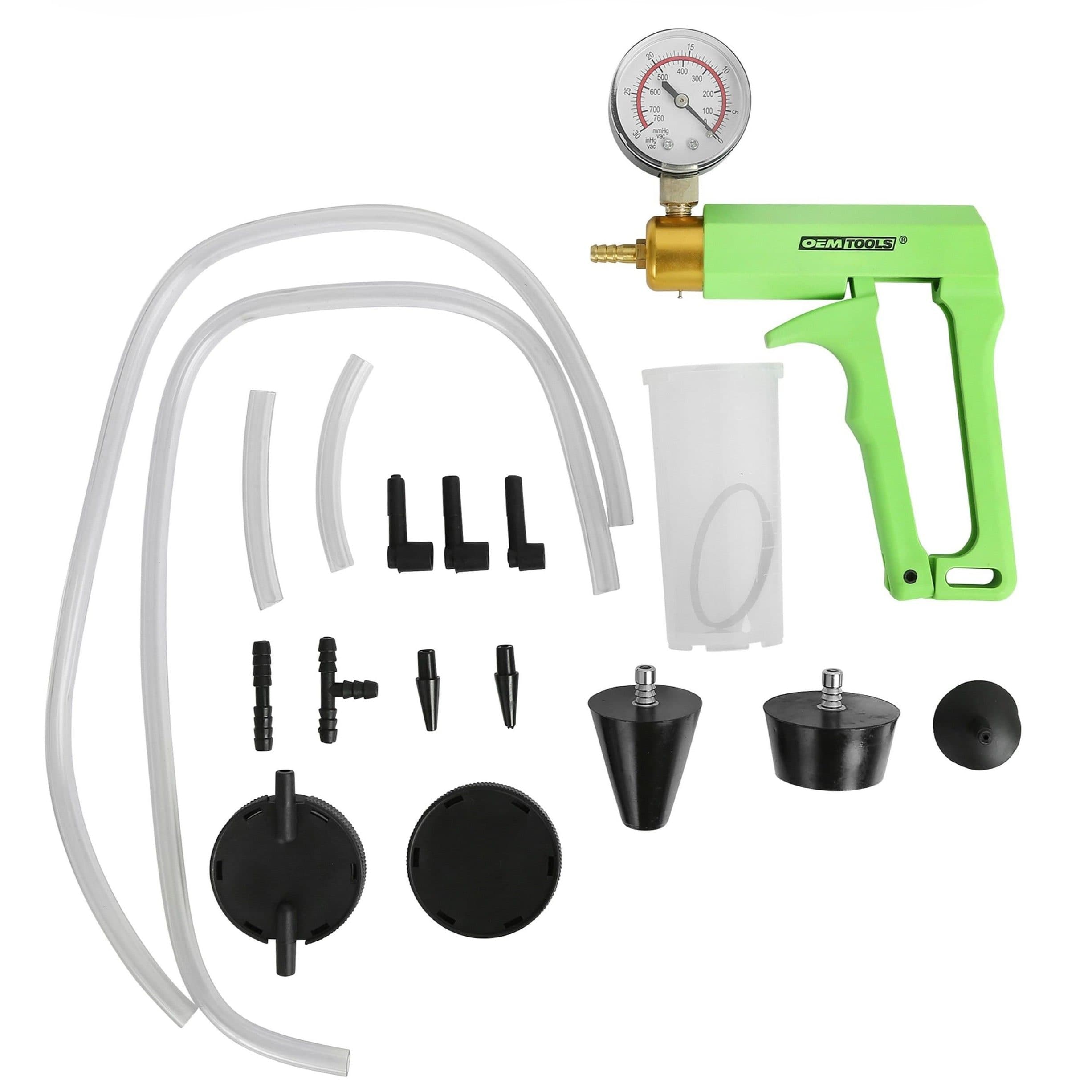 OEMTOOLS® Brake Bleeder, Steering Pump Bleeder & Vacuum Pump Test Kit with Adapters, 16-pc, 77517