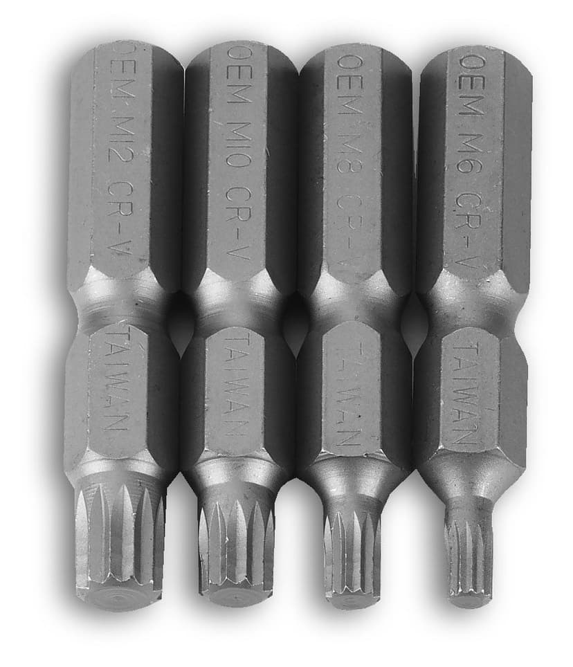OEMTOOLS® Triple Square Bit Set - Metric, 4-pc, Assorted Sizes, 44015