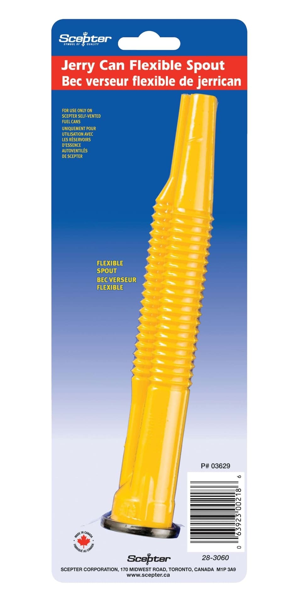 Scepter Flexible Pour Spout for Self Vented Fuel Cans
