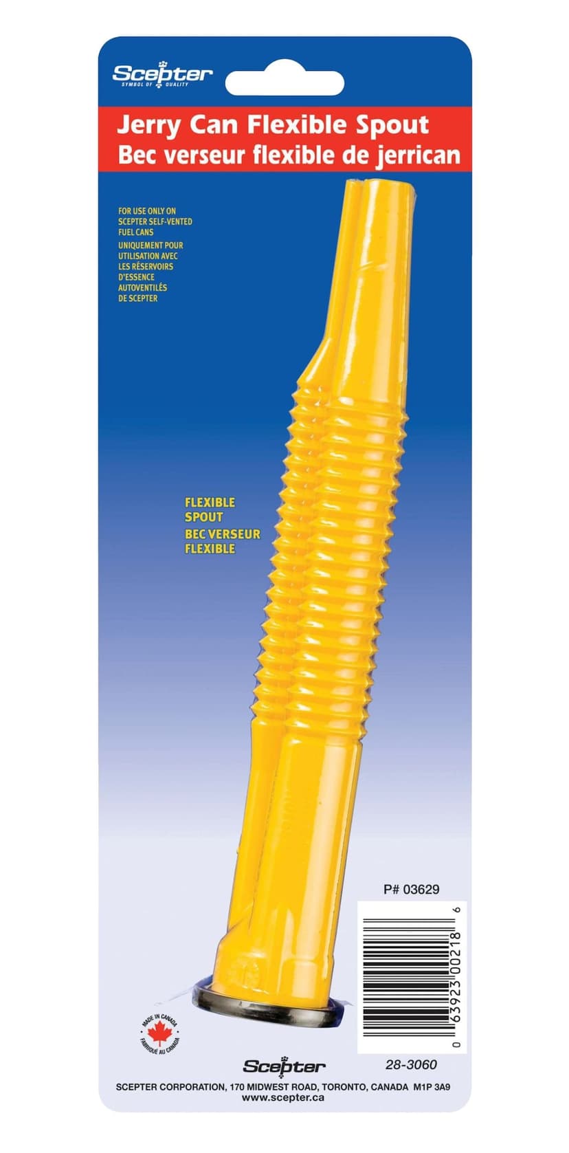 Scepter Flexible Pour Spout for Self Vented Fuel Cans