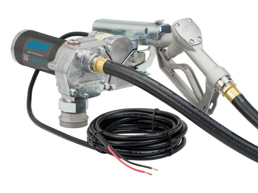 GPI M-150S Fuel Transfer Pump Kit with 12-ft Hose & Manual Unleaded Nozzle