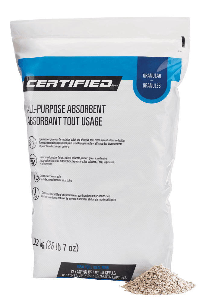 Certified All-Purpose Granular Oil/Fluid Absorbent, 12-kg