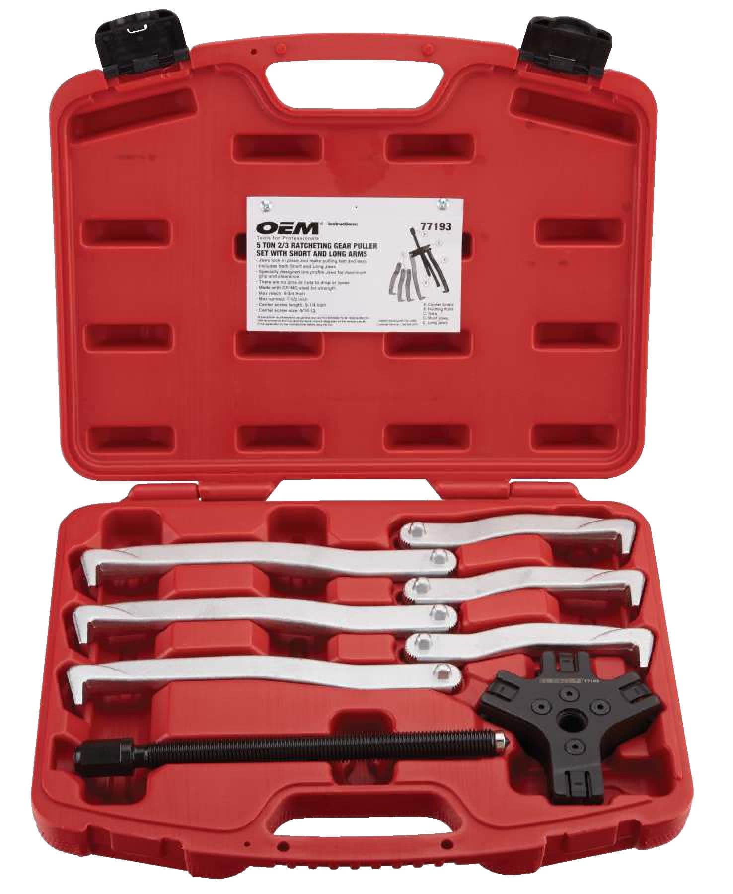 OEMTOOLS® 2/3-Long Jaw Gear Puller, 5-Ton