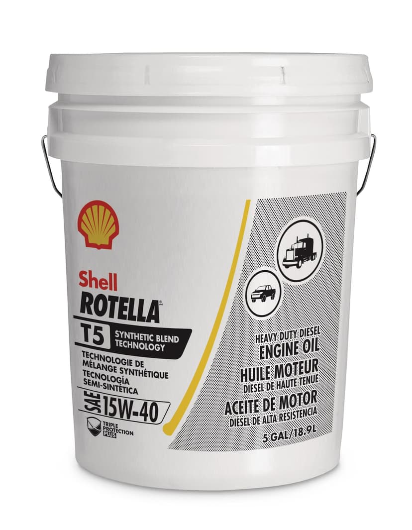 Shell Rotella T5 15W40 Synthetic HD Diesel Engine/Motor Oil, Pail, 18.9-L